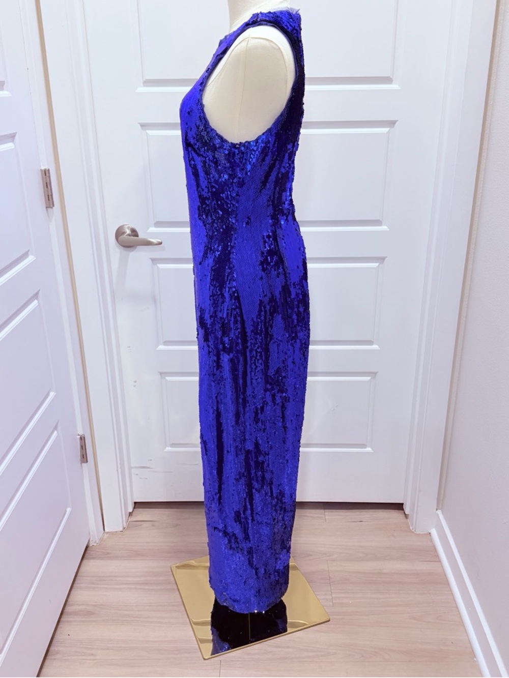 Halston Heritage Electric Blue Sequin Maxi Dress - Picture 8 of 11
